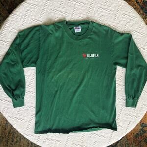 Vintage Fugi Film Embroidered Logo Long Sleeve T-Shirt Women’s Large USA 90s